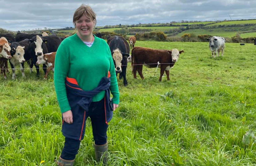 Cherilyn Mackrory MP on a dairy farm