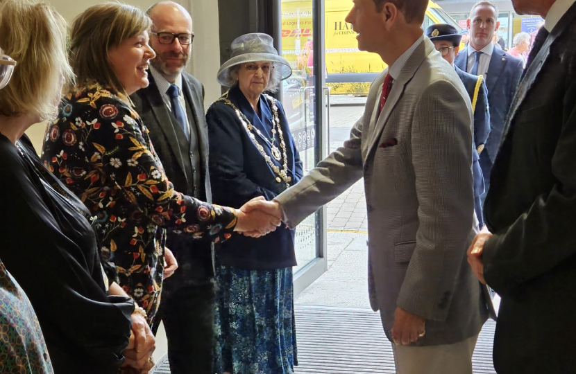 Cherilyn Mackrory MP greeting his Royal Highness