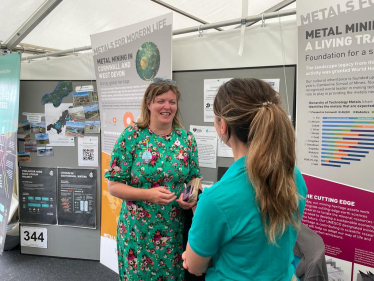 Cherilyn Mackrory at the Cornish Lithium Stand at the Royal Cornwall Show